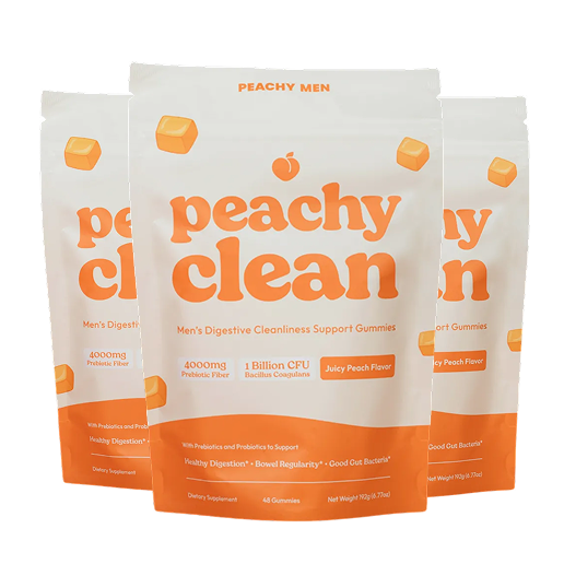 Juicy Peach Flavor Peachy Clean Pre+Probiotic Fiber Gummies - 3 Pack