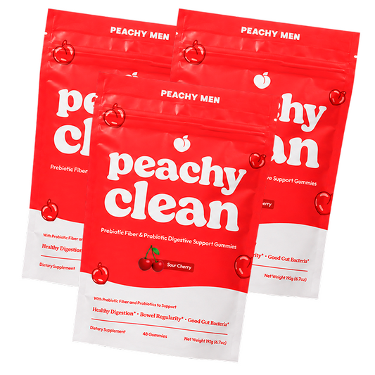 Sour Cherry Flavor Peachy Clean Pre+Probiotic Fiber Gummies - 3 Pack