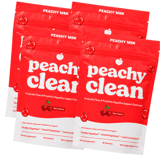 Sour Cherry Flavor Peachy Clean Pre+Probiotic Fiber Gummies - 4 Pack