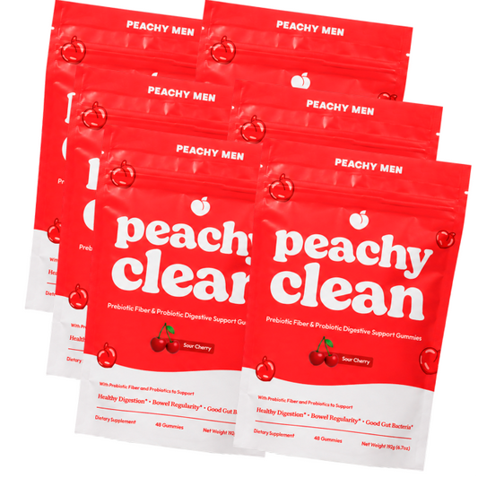 Sour Cherry Flavor Peachy Clean Pre+Probiotic Fiber Gummies - 6 Pack